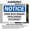 Signmission Door Must Remain Open During Occupancy, 14 in W x Rectangle, Vinyl Decal OS-2PACK-NS-D-1014-L-11505 - alternate 4